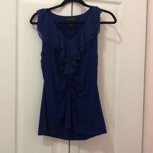 WHBM ruffled V neck tank